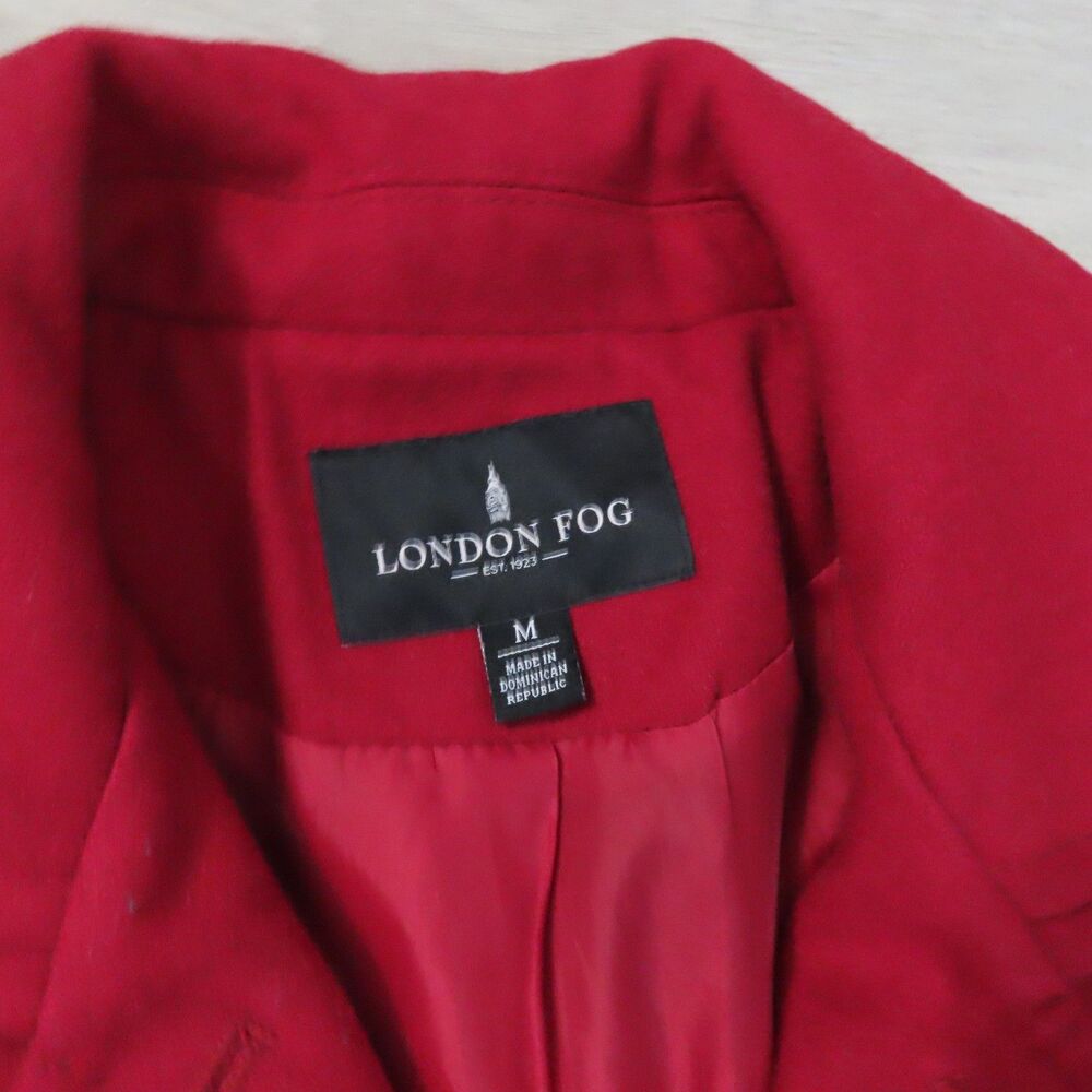 London Fog Red Wool Blend Peacoat Jacket Size M